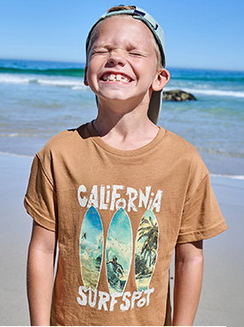 Boy's short-sleeved t-shirt - pecan nut