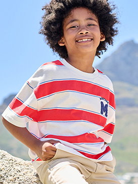 Striped boy's t-shirt - striped red
