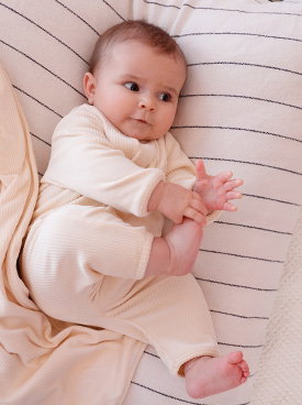 Velour Cardigan & Trouser Set for Newborns - vanilla