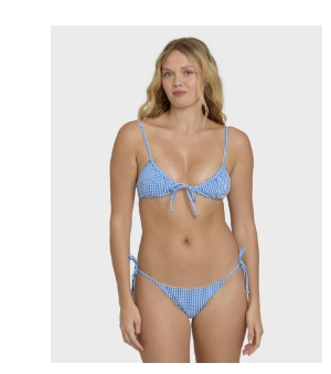 Mini Wave Check Cara Bralette Bikini Top