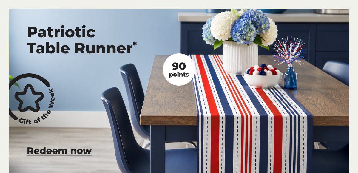 [Gift of the Week] Patriotic Table Runner* (with 90 points) - Redeem now