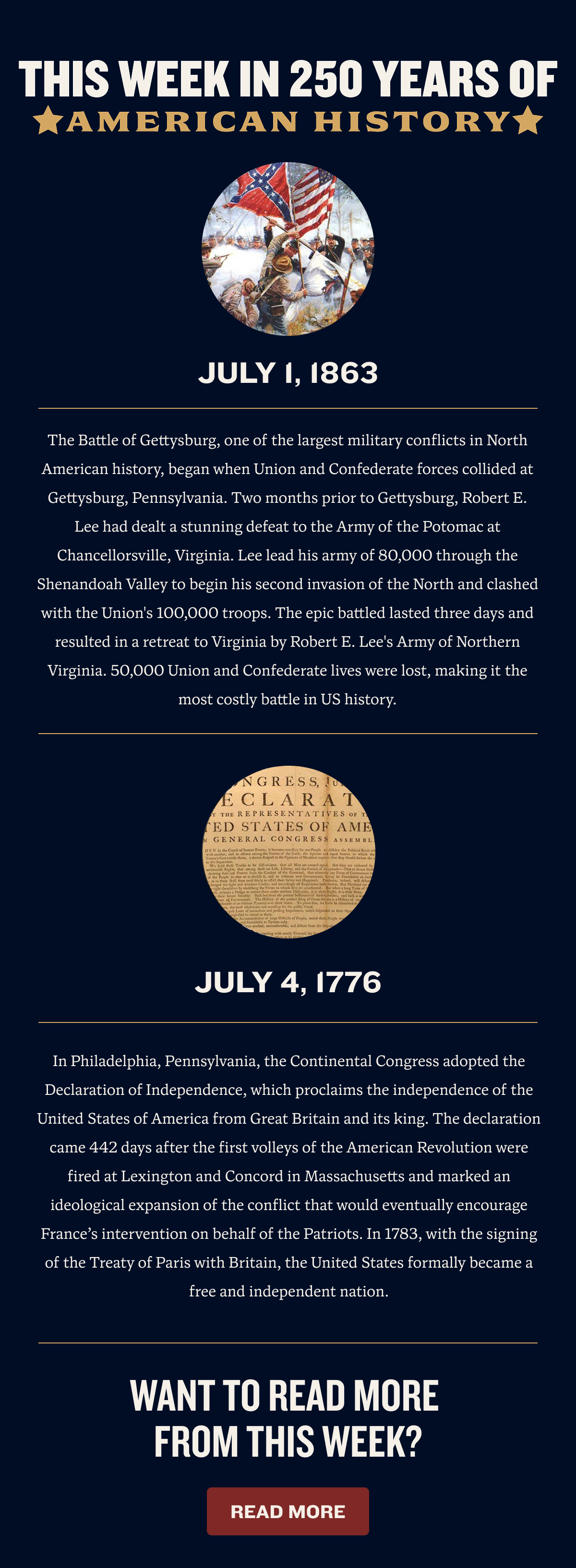 June 28th - July 4th | This week in American History