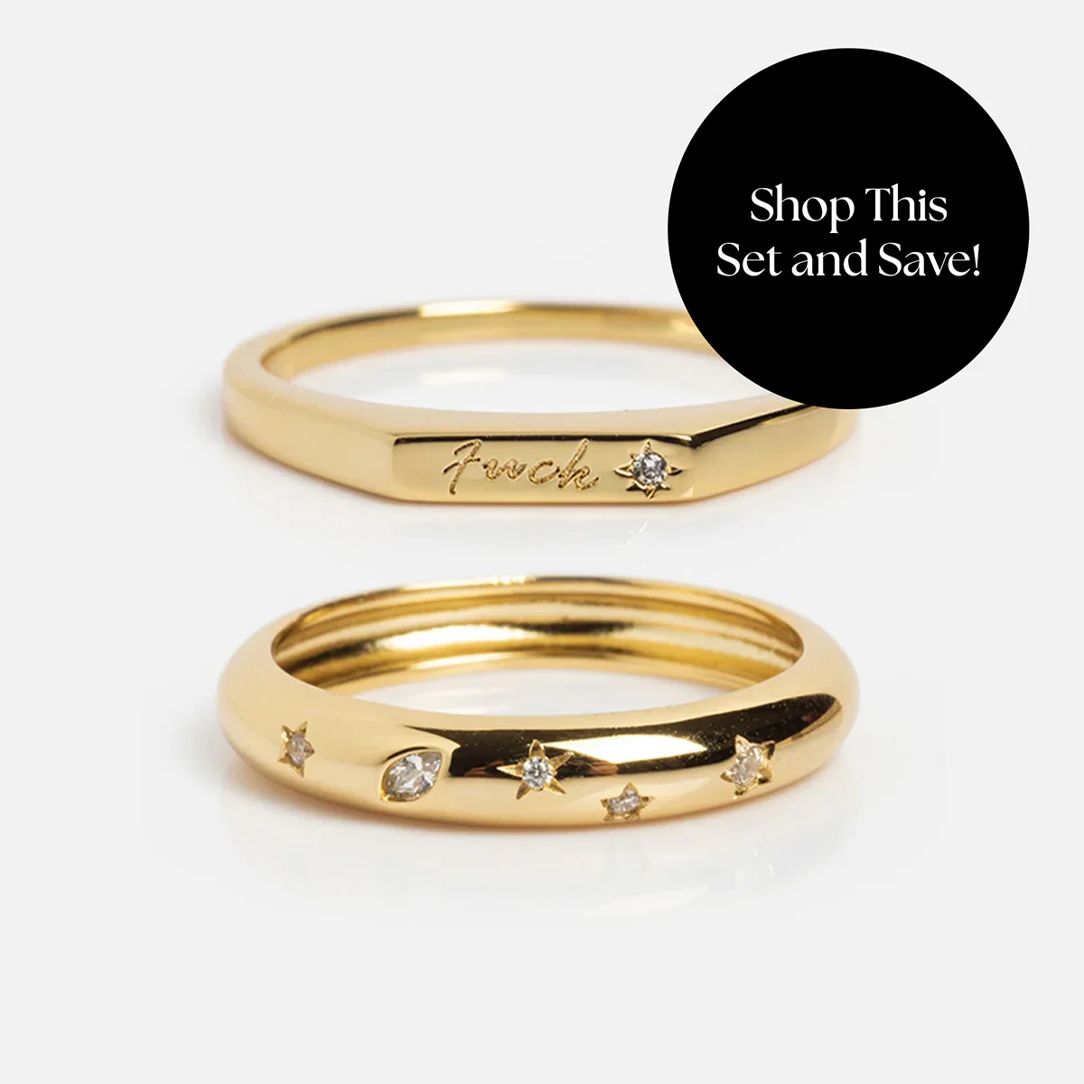 Image of Tiny Fuck Bold Stacking Ring Set