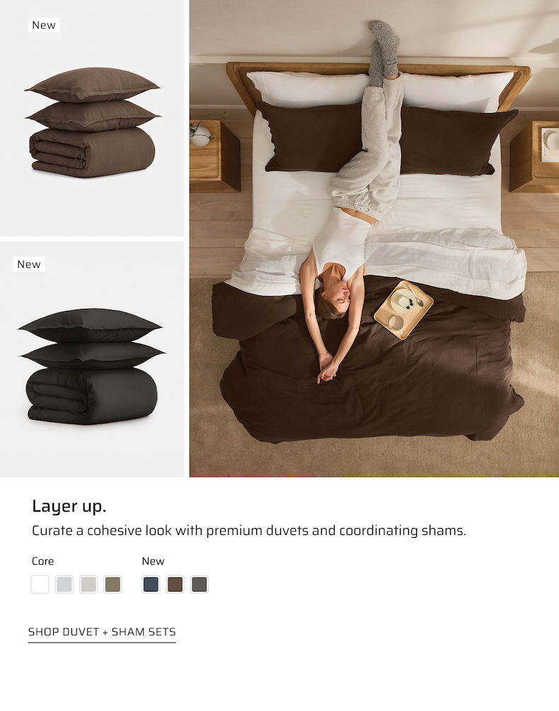Layer up. Shop duvet + sham sets