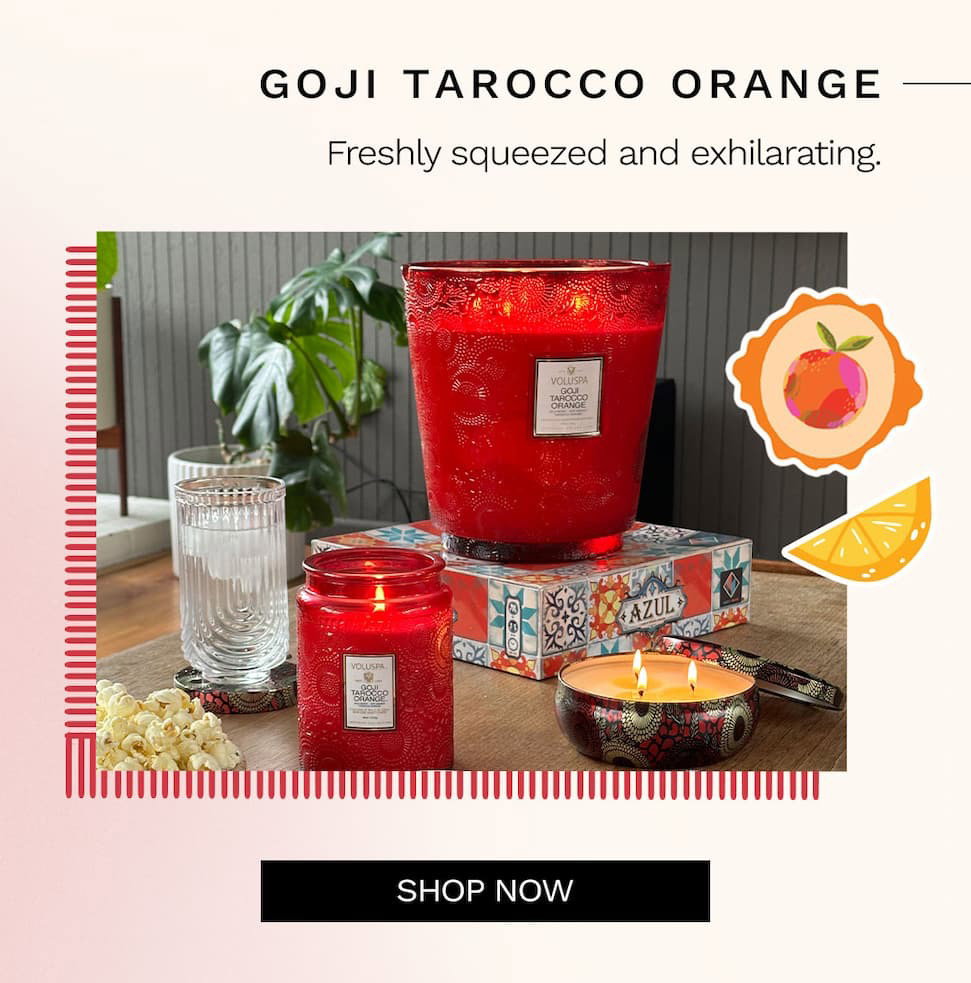 Goji Tarocco Orange. Freshly squeezed and exhilarating. Shop now.