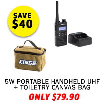 5W Portable Handheld UHF + Toiletry Canvas Bag