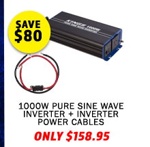 1000W Pure Sine Wave Inverter + Inverter Power Cables