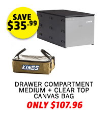 Drawer Compartment Medium + Clear Top Canvas Bag