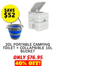 20L Portable Camping Toilet + Collapsible 10L Bucket