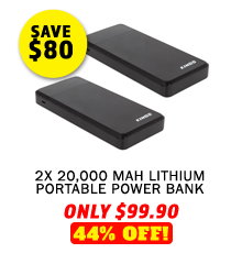 2x 20000 mAH Lithium Portable Power Bank