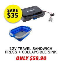 12V Travel Sandwich Press + Collapsible Sink