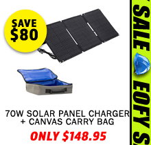 70W Solar Panel Charger + Canvas Carry Bag