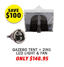 Gazebo Tent + 2in1 LED Light & Fan