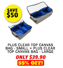 Plus Clear Top Canvas Bag - Small + Plus Clear Top Canvas Bag - Large