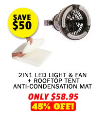 2in1 LED Light & Fan + Rooftop Tent Anti-Condensation Mat