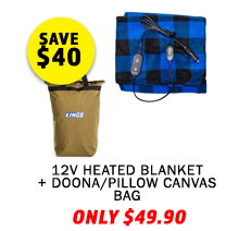 12V Heated Blanket + Doona/Pillow Canvas Bag