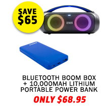 Bluetooth Boom Box + 10000mAh Lithium Portable Power Bank