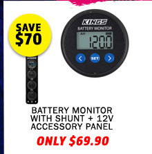 500A Battery Monitor with Shunt + 12V Accessory Panel