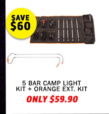 Complete 5 Bar Camp Light Kit + Orange LED Camp Light Extension Kit