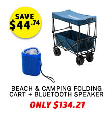 Beach & Camping Folding Cart + Bluetooth Speaker