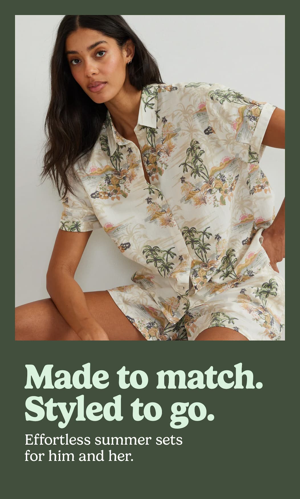 Woman in Baja shirt and shorts set