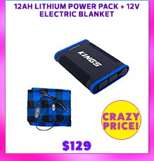 12ah Lithium Power Pack + 12V Electric Blanket
