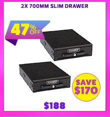 2x 700mm Slim Drawer