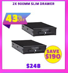 2x 900mm Slim Drawer