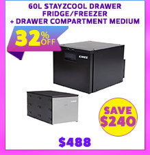 60L Stayzcool Drawer Fridge/Freezer + Drawer Compartment Medium