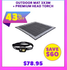 Outdoor Mat 3x3m + Premium Head Torch