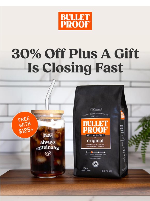 30% off closes at midnight tonight