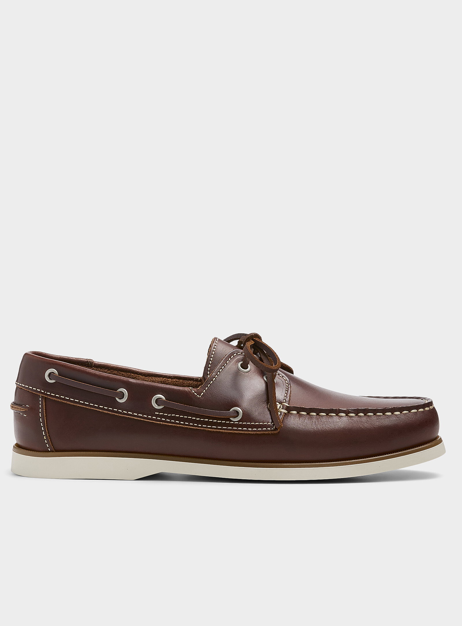 Brown leather boat shoes<br>Men