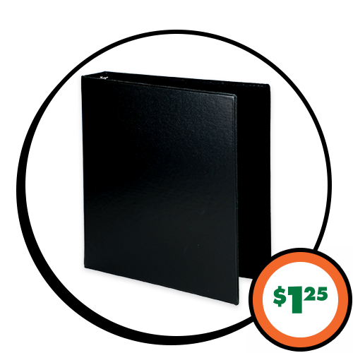 $1.25 1.5-in. Poly Ring Binders