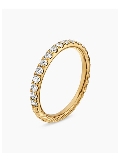 DY Eden Partway Band Ring18K Yellow Gold with Diamonds, 1.85mm