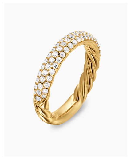 DY Mercer® Pavé Band Ring18K Yellow Gold with Diamonds, 3.7mm