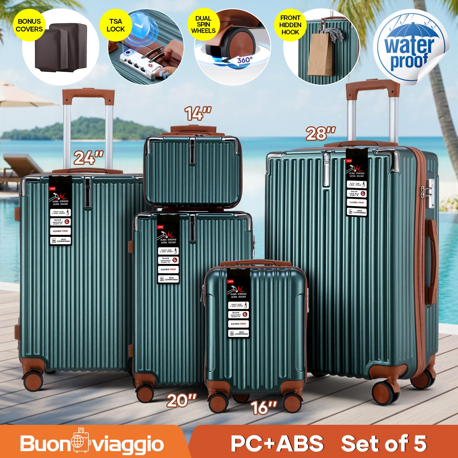 5 Piece Luggage Set