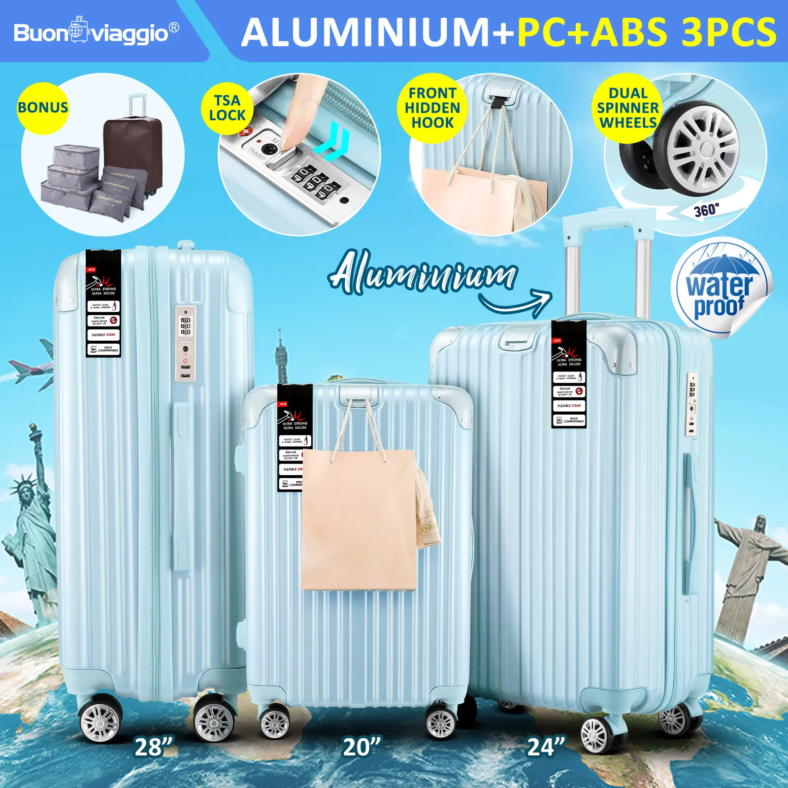3 Piece Pale Blue