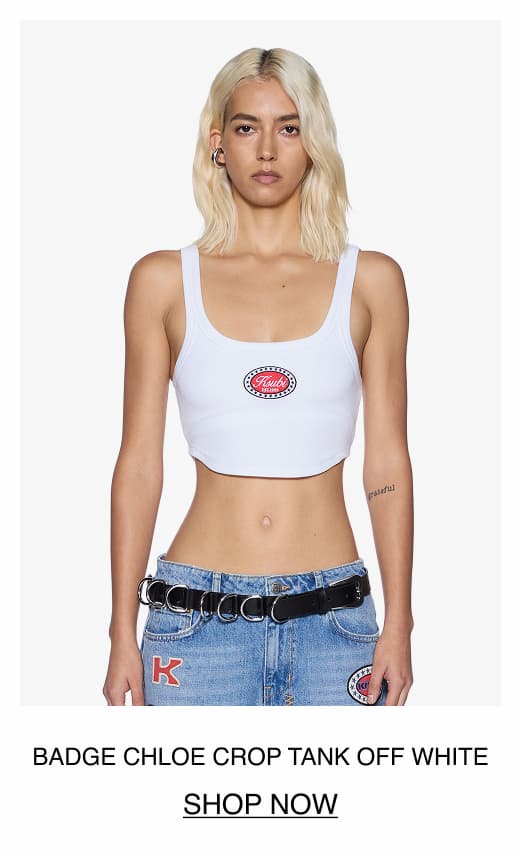 BADGE CHLOE CROP TANK OFF WHITE