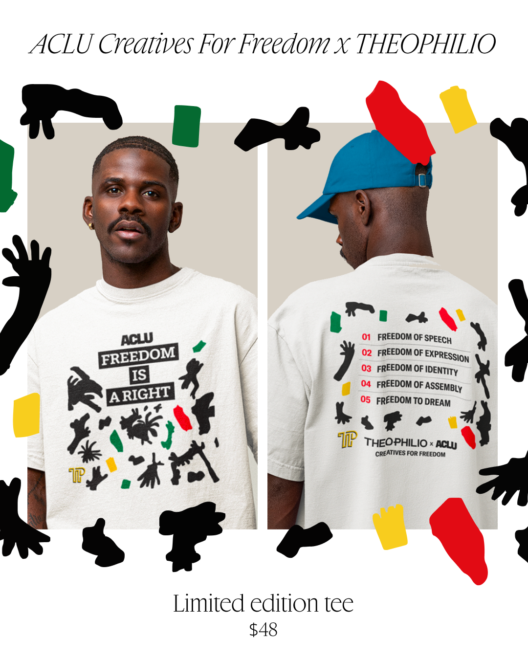 ACLU Creatives For Freedom x THEOPHILIO | Limited edition tee $48
