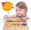 Magnetic Color and Number Maze Board Wooden Montessori Fine Motor Skills Toys for 3 4 5 Year Old Preschool Learning Activities