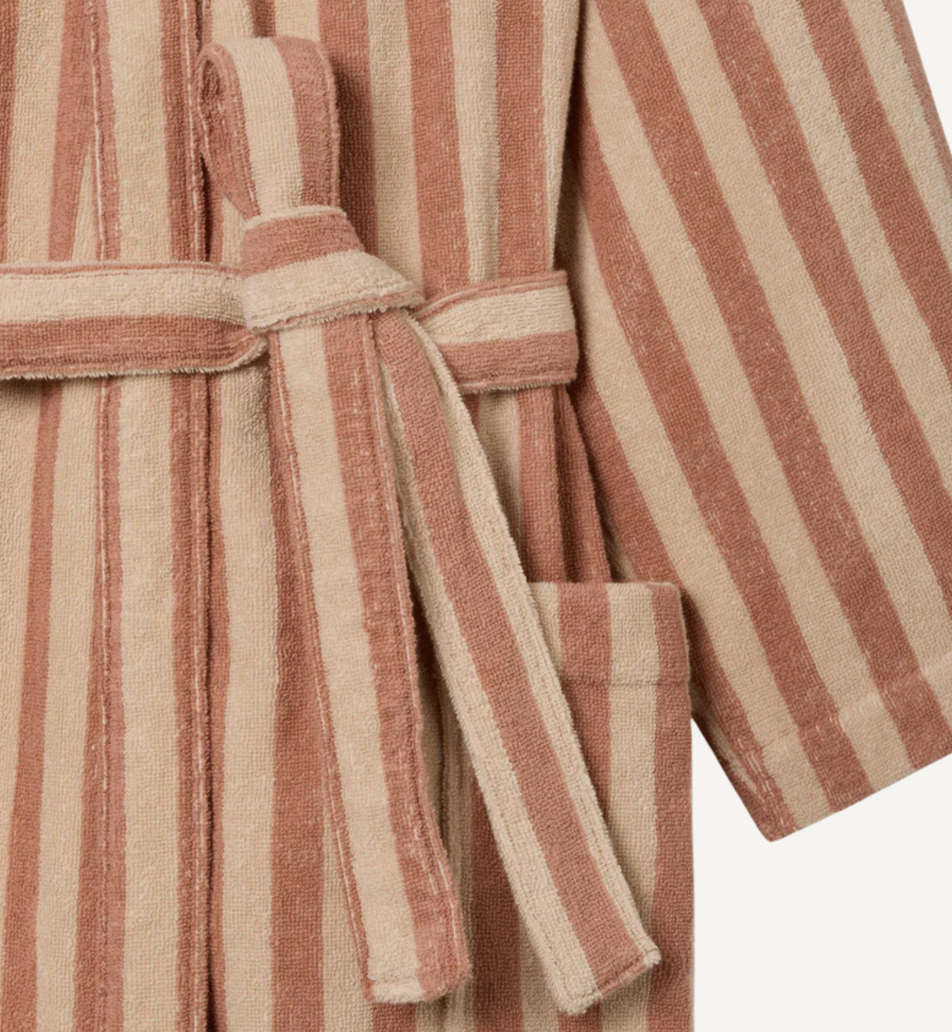 Sand Shell Pembroke Stripe Cotton Robe