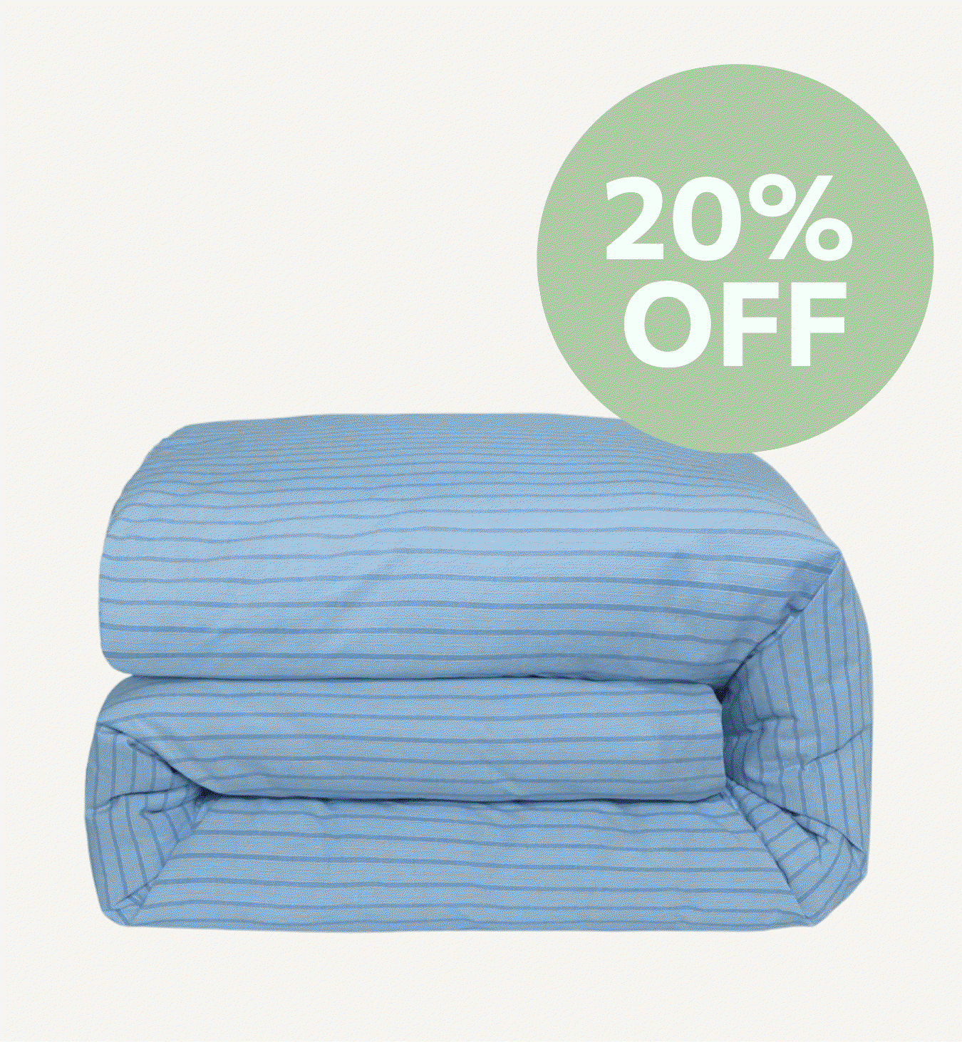Pale Blue Favorite Shirt Stripe Cotton Duvet Cover