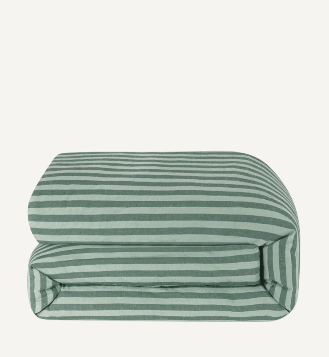 Pine Green Pembroke Stripe Linen Blend Duvet Cover