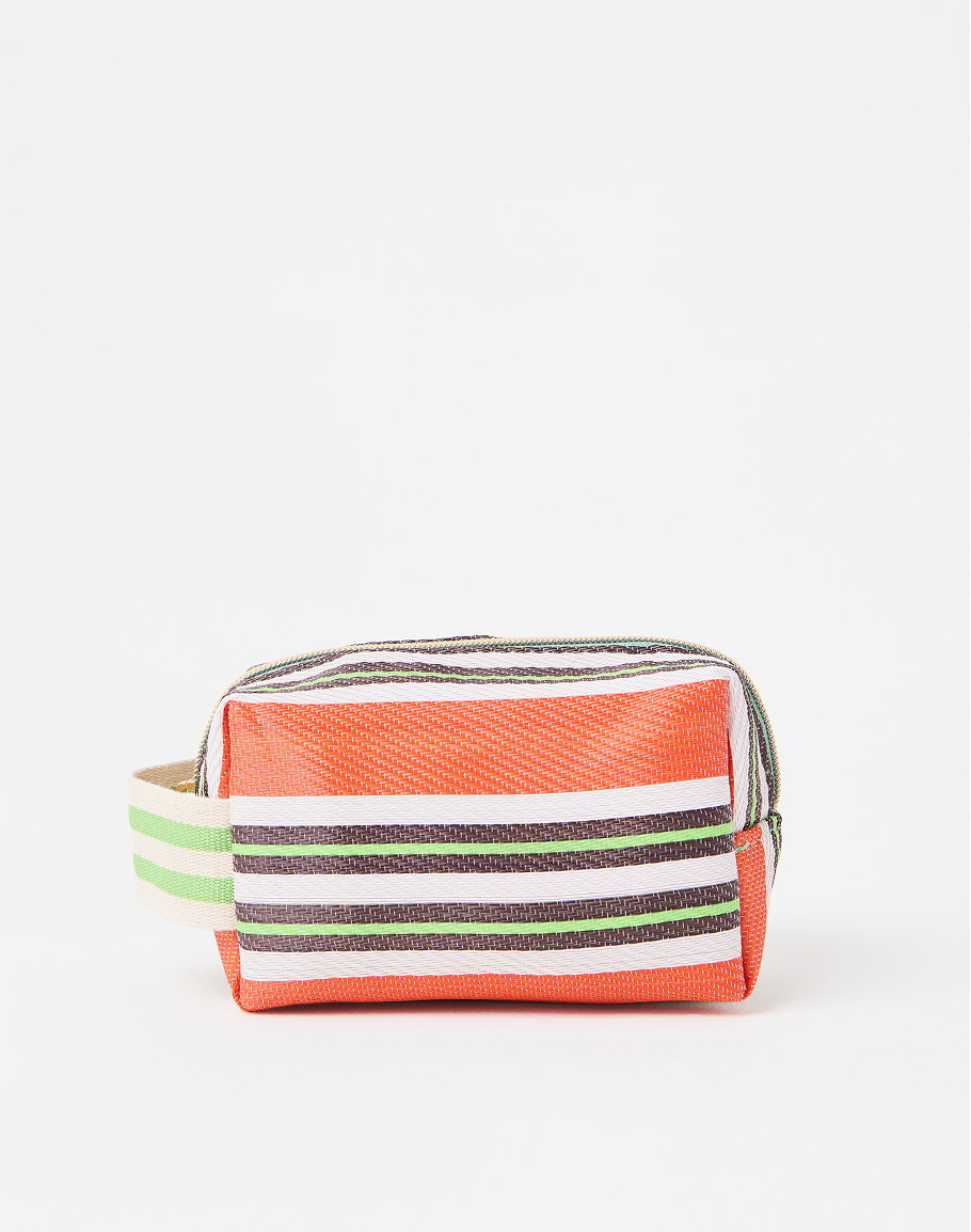 Orange & Black Striped Extra Small Wash Bag