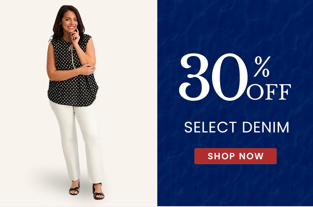 30% off select denim