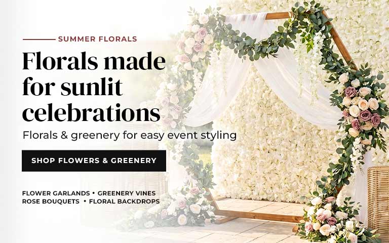 Summer Florals. Florals and greenery for easy event styling. Shop Flowers and Greenery.