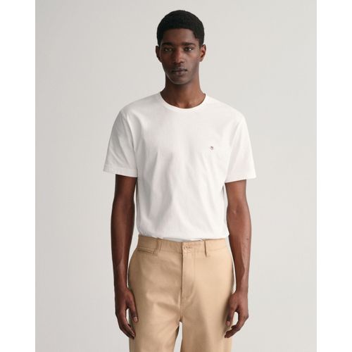 GANT Mens Regular Fit Short Sleeve Shield Logo T-Shirt NOS - 110 White