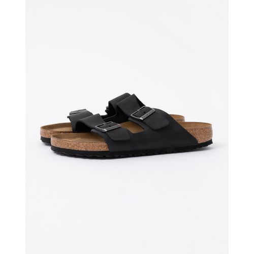 Birkenstock Arizona Soft Footbed Mens Oiled Leather Sandals - Black