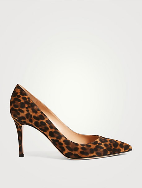Gianvito 85 Suede Pumps In Leopard Print