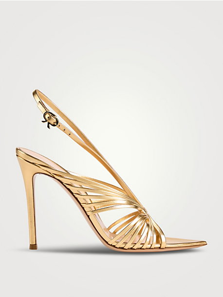Muse Metallic Leather Slingback Sandals